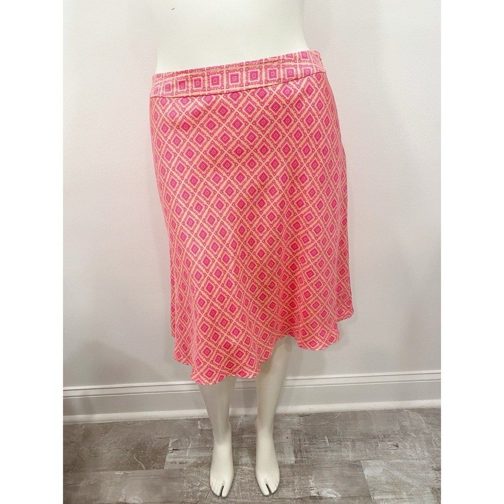 Valerie Stevens Women silk skirt‎ Peach Pink Feminine Office Wear Corp Gore 16W